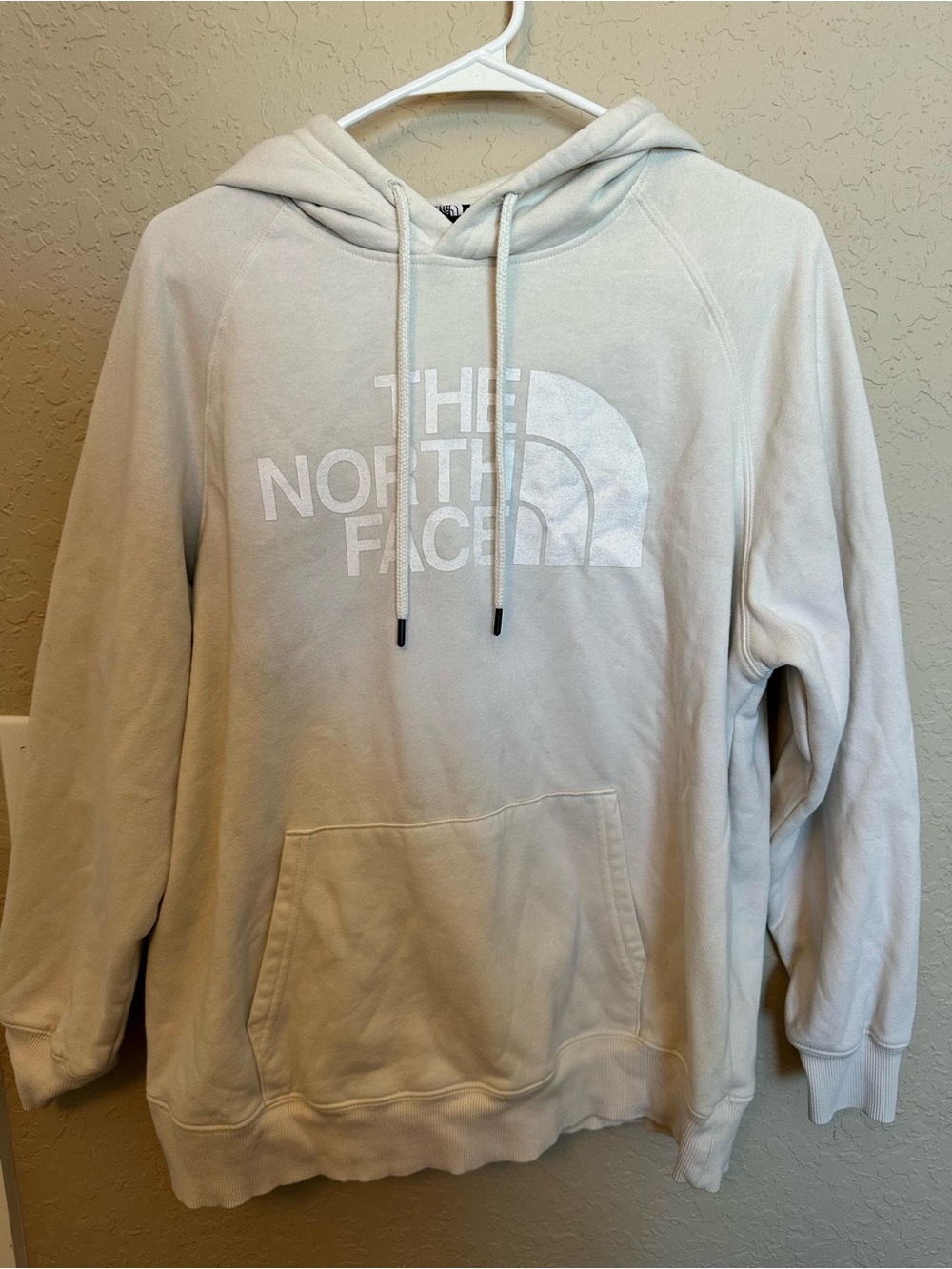 The North Face  Cream Crewneck Hoodie with Logo